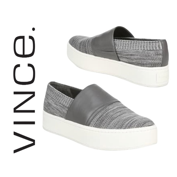 Vince Shoes - Vince Ward Knit Slip-On Grey Women's Sneaker